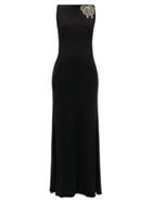 Matchesfashion.com Alexander Mcqueen - Embellished Boat-neck Gown - Womens - Black