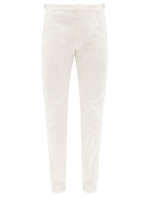 Mens Rtw Orlebar Brown - Campbell Cotton-blend Twill Slim-leg Trousers - Mens - Cream
