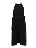 Matchesfashion.com Proenza Schouler White Label - Drawstring Halterneck Midi Dress - Womens - Black