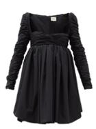 Matchesfashion.com Khaite - Sueanne Sweetheart-neckline Cotton Mini Dress - Womens - Black