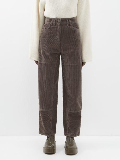 See By Chlo - High-rise Corduroy Cargo Trousers - Womens - Brown