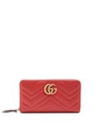 Matchesfashion.com Gucci - Gg Marmont Quilted Leather Wallet - Womens - Red