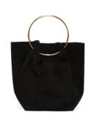 Matchesfashion.com The Row - Flat Micro Ring-handle Suede Bag - Womens - Black