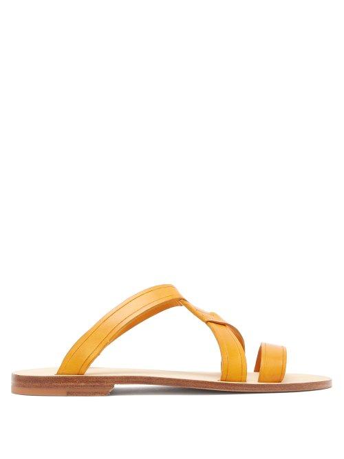 Matchesfashion.com A.p.c. - Yael Cross Over Leather Slides - Womens - Tan