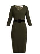 Matchesfashion.com Goat - Graduate Wool Crepe Pencil Dress - Womens - Dark Green