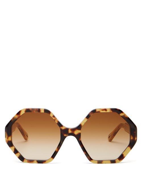 Matchesfashion.com Chlo - Willow Tortoiseshell Acetate Sunglasses - Womens - Yellow
