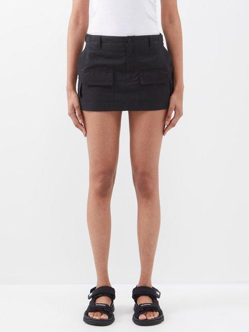 Wardrobe.nyc Wardrobe. Nyc - Cargo-pocket Ripstop-cotton Mini Skirt - Womens - Black