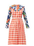 Matchesfashion.com Batsheva - Gingham And Floral Print Cotton Dress - Womens - Multi