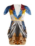 Matchesfashion.com Mary Katrantzou - Garde Drape Print Satin Mini Dress - Womens - Multi