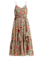 Matchesfashion.com Rhode Resort - Lea Floral Print Cotton Dress - Womens - White Print