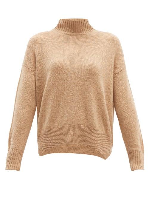 Matchesfashion.com Allude - High Neck Cashmere Sweater - Womens - Light Beige