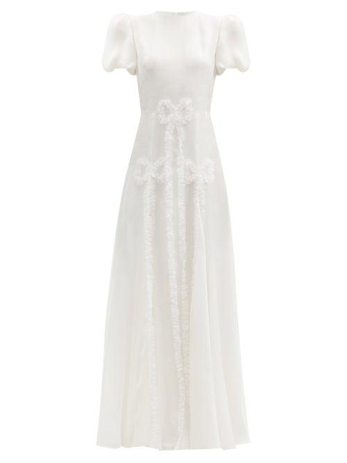 Matchesfashion.com The Vampire's Wife - Giselle Ruffled Organza-bow Satin Gown - Womens - Ivory