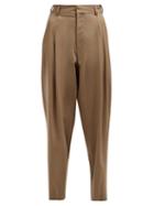 Matchesfashion.com Edward Crutchley - Wide Leg Tailored Wool Trousers - Womens - Beige