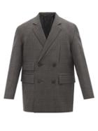 Wooyoungmi - Oversized Double-breasted Wool Blazer - Mens - Dark Grey
