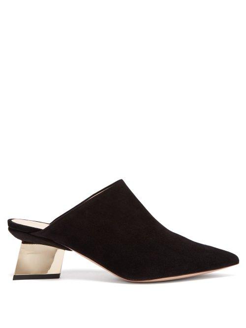 Matchesfashion.com Nicholas Kirkwood - Veronika Suede Mules - Womens - Black