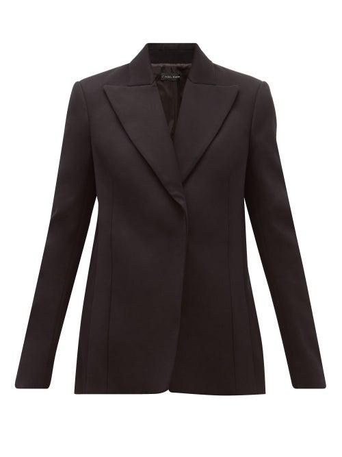 Matchesfashion.com Carl Kapp - Obsidian Single Breasted Cotton Sateen Blazer - Womens - Black