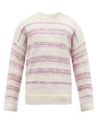Matchesfashion.com Isabel Marant - Drussellh Striped Alpaca-blend Sweater - Mens - Purple Multi