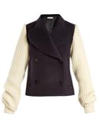 J.w.anderson Double-breasted Contrast-sleeve Wool-blend Coat