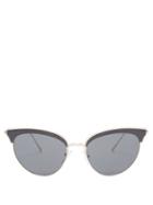 Matchesfashion.com Prada Eyewear - Cat Eye Acetate & Metal Sunglasses - Womens - Black