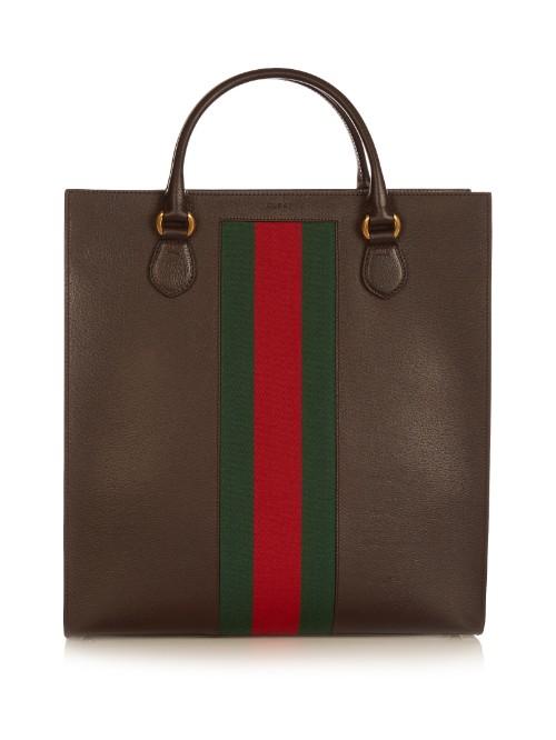 Gucci Web-panel Leather Tote