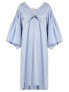 Matchesfashion.com Teija - V Neck Striped Cotton Dress - Womens - Light Blue