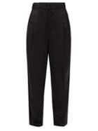 Matchesfashion.com Lemaire - Pleated Satin Trousers - Womens - Black