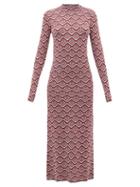 Matchesfashion.com Paco Rabanne - Metallic Geometric Jacquard Midi Dress - Womens - Red Multi