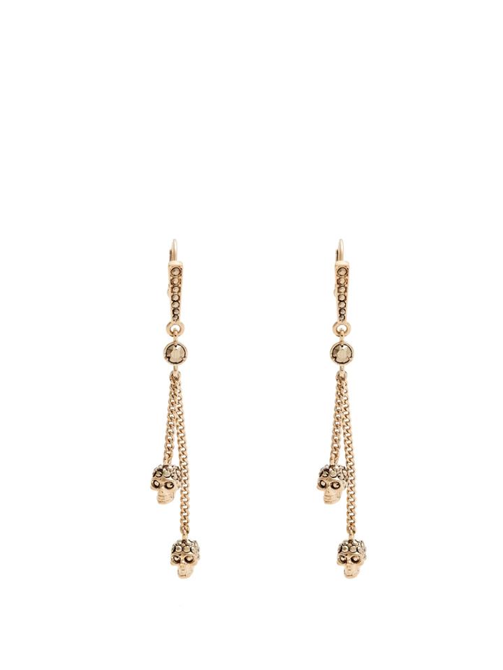Alexander Mcqueen Crystal-embellished Skull-drop Earrings
