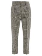 Matchesfashion.com Ami - Gingham-check Tapered Wool-blend Trousers - Mens - Black Cream