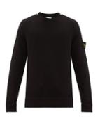 Matchesfashion.com Stone Island - Striped Wool Blend Sweater - Mens - Black
