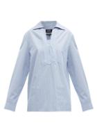 Matchesfashion.com A.p.c. - Roma Striped Oversized Cotton Shirt - Womens - Blue White