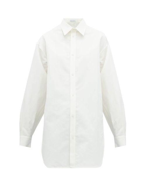 Matchesfashion.com Raey - Oversized Dropped Shoulder Cotton Blend Shirt - Womens - White