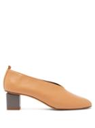 Matchesfashion.com Gray Matters - Mildred Block Heel Leather Mules - Womens - Tan
