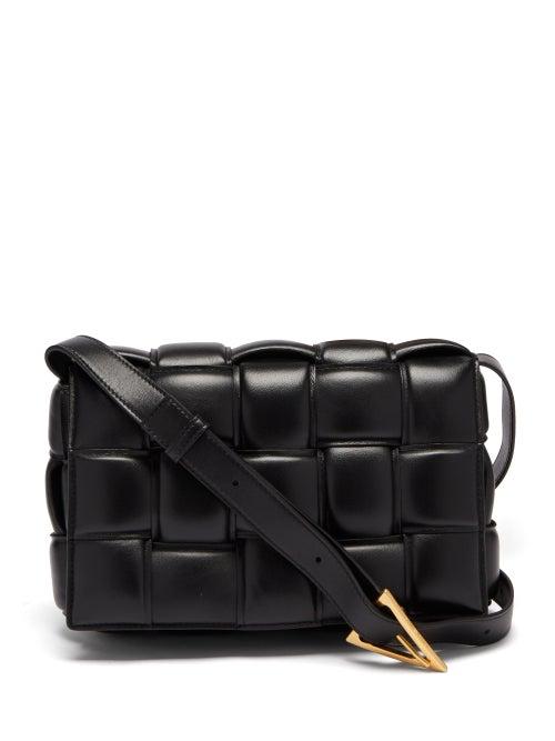 Bottega Veneta - Cassette Intrecciato-leather Cross-body Bag - Womens - Black