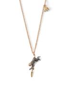 Matchesfashion.com Bibi Van Der Velden - Monkey 18kt Rose Gold And Diamond Necklace - Womens - Silver
