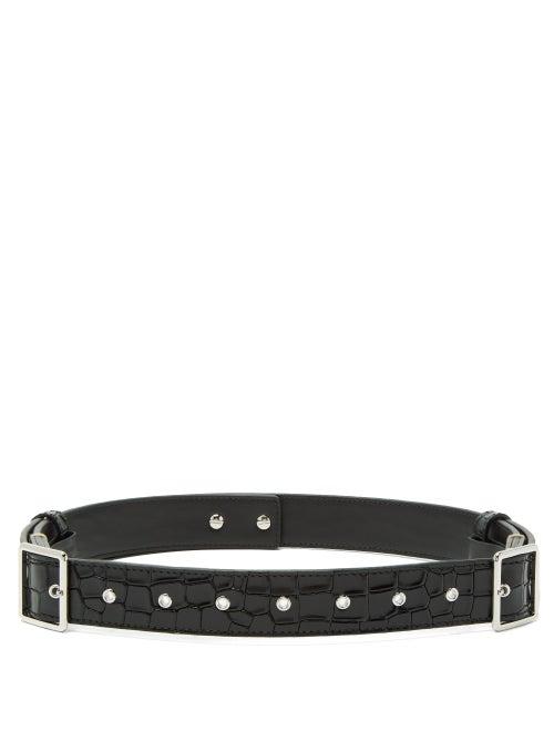 Matchesfashion.com Altuzarra - Underwood Buckled Crocodile Effect Leather Belt - Womens - Black