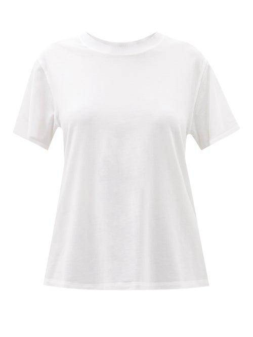 Ladies Activewear Lululemon - All Yours Crew-neck Cotton-blend Jersey T-shirt - Womens - White