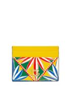Ladies Accessories Dolce & Gabbana - Frigo-print Leather Cardholder - Womens - Yellow Multi