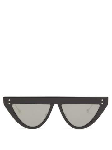 Matchesfashion.com Fendi - Defender Flat Top Optyl & Metal Sunglasses - Womens - Black