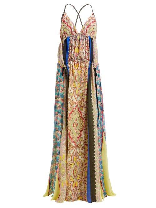 Matchesfashion.com Etro - Hanalei Bay Panelled Paisley Print Silk Maxi Dress - Womens - Multi