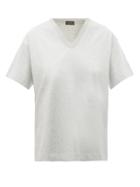 Matchesfashion.com Joseph - Perfect Logo Embroidered Cotton T Shirt - Womens - Grey
