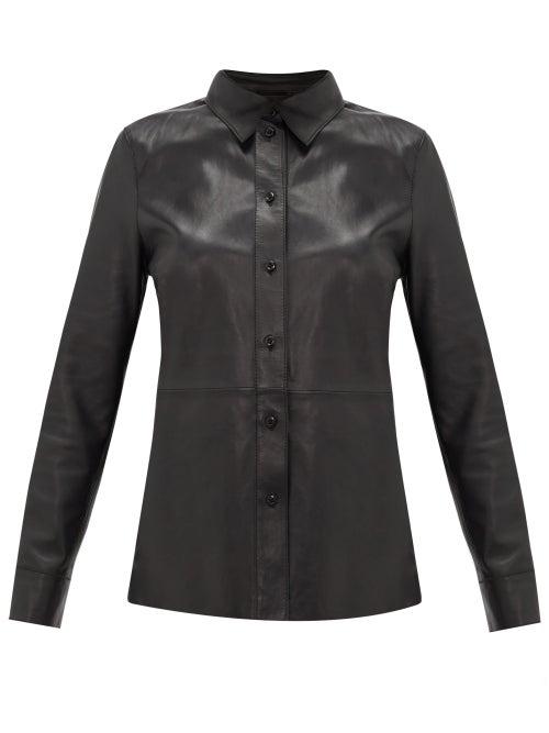 Matchesfashion.com Stand Studio - Gabi Leather Shirt - Womens - Black