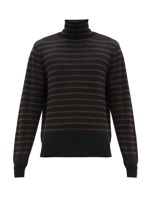 Matchesfashion.com Takahiromiyashita Thesoloist. - Roll-neck Striped Wool Sweater - Mens - Black