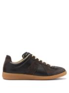 Ladies Shoes Maison Margiela - Replica Suede-panel Leather Trainers - Womens - Black