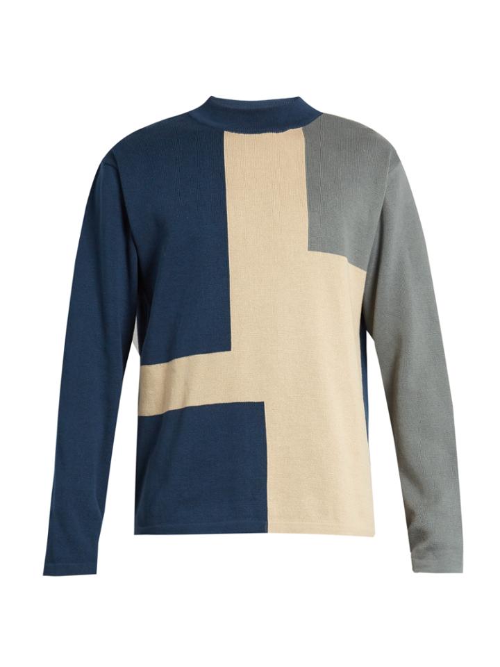 Études Jeff Territory Colour-block Cotton Sweater