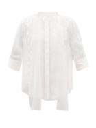 Ladies Rtw Chlo - Crotched-floral Tie-sash Silk Top - Womens - White