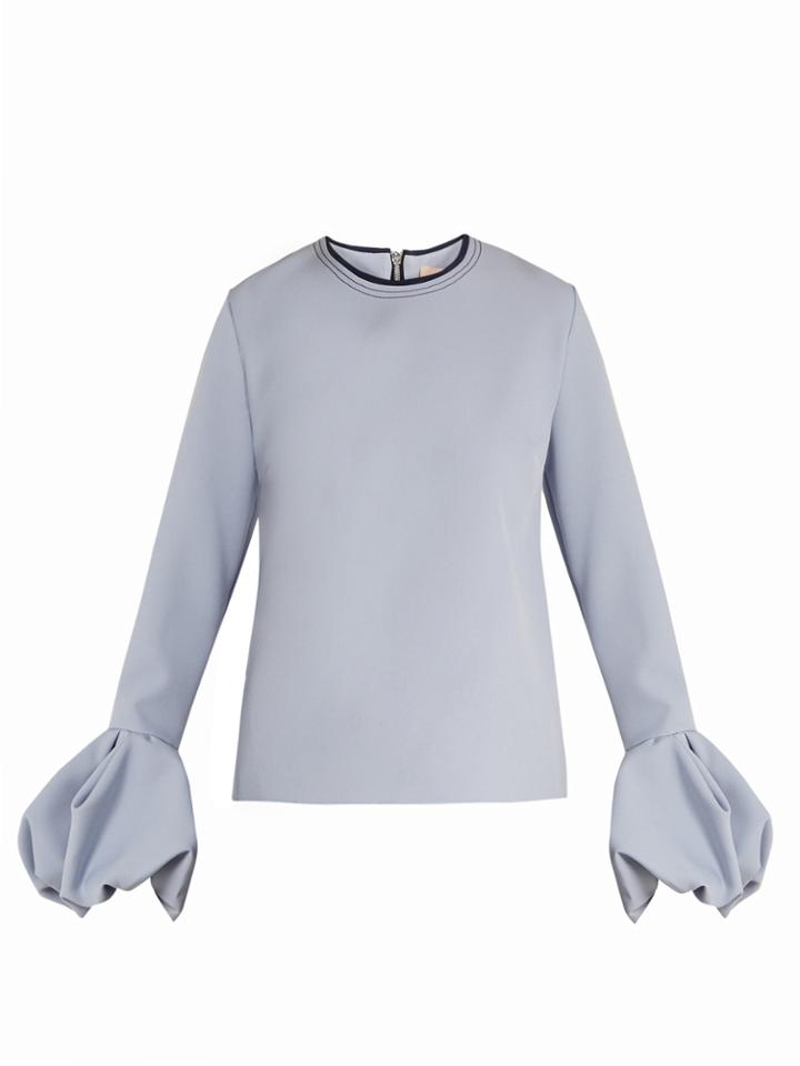 Roksanda Arlo Puff-cuff Crepe-cady Top