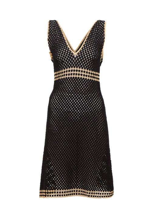 Matchesfashion.com My Beachy Side - Kalali V-neck Crochet Midi Dress - Womens - Black Gold
