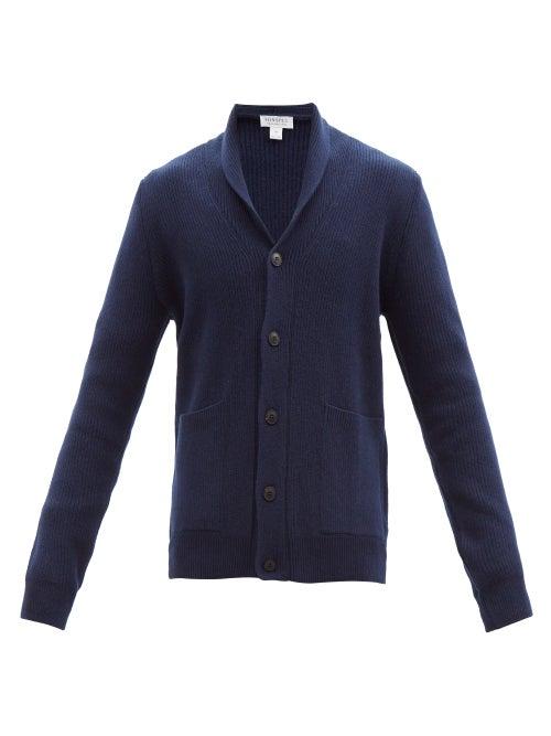 Sunspel - Shawl-collar Merino-blend Cardigan - Mens - Navy