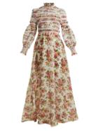 Matchesfashion.com Zimmermann - Radiate Smocked Dress - Womens - White Multi